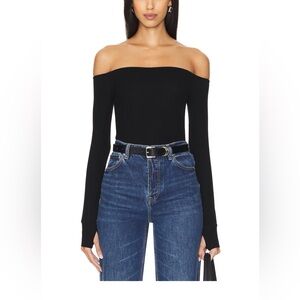 Michael Lauren Black Off-Shoulder Top